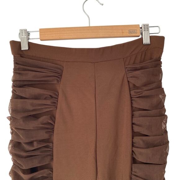 House of CB NWTs Isolde Chocolate Layered Mesh Trousers Pants size Large - Picture 5 of 9